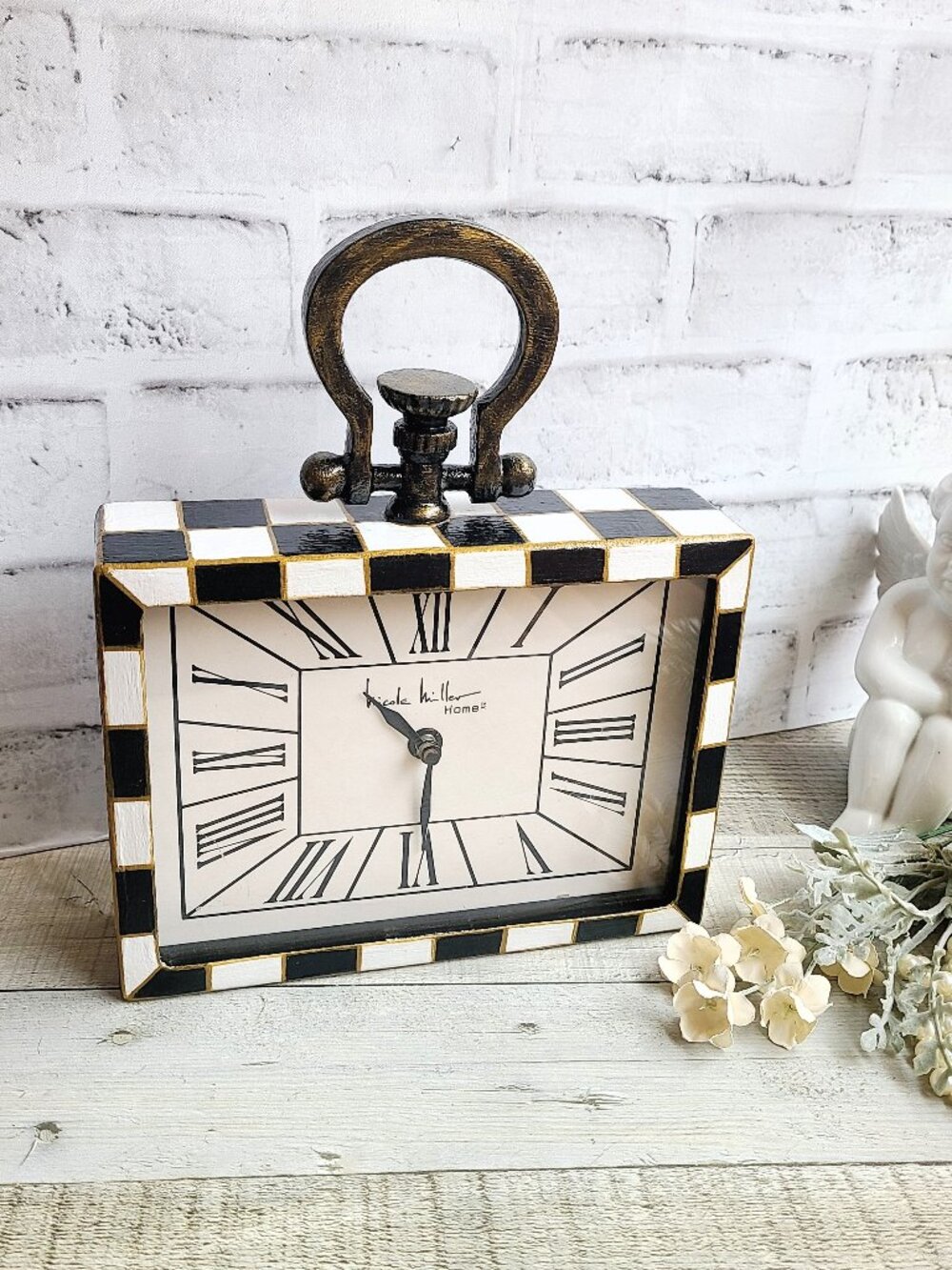 Checked Mantle Clock Regency Carriage Courtly Clock Buffalo Check Table Clock